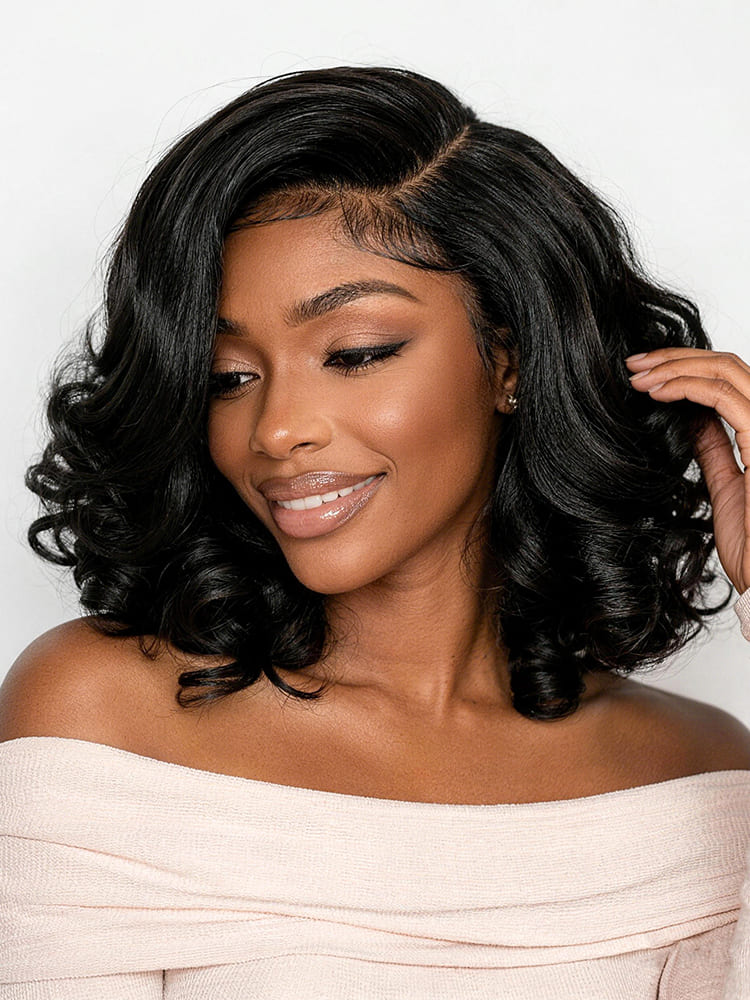 300 Density Wavy Bob 6x6 HD Lace Closure Glueless Wig