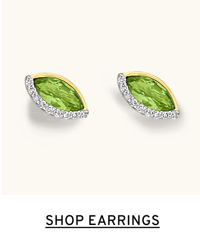 Pair of peridot earrings. Click to Shop Earrings