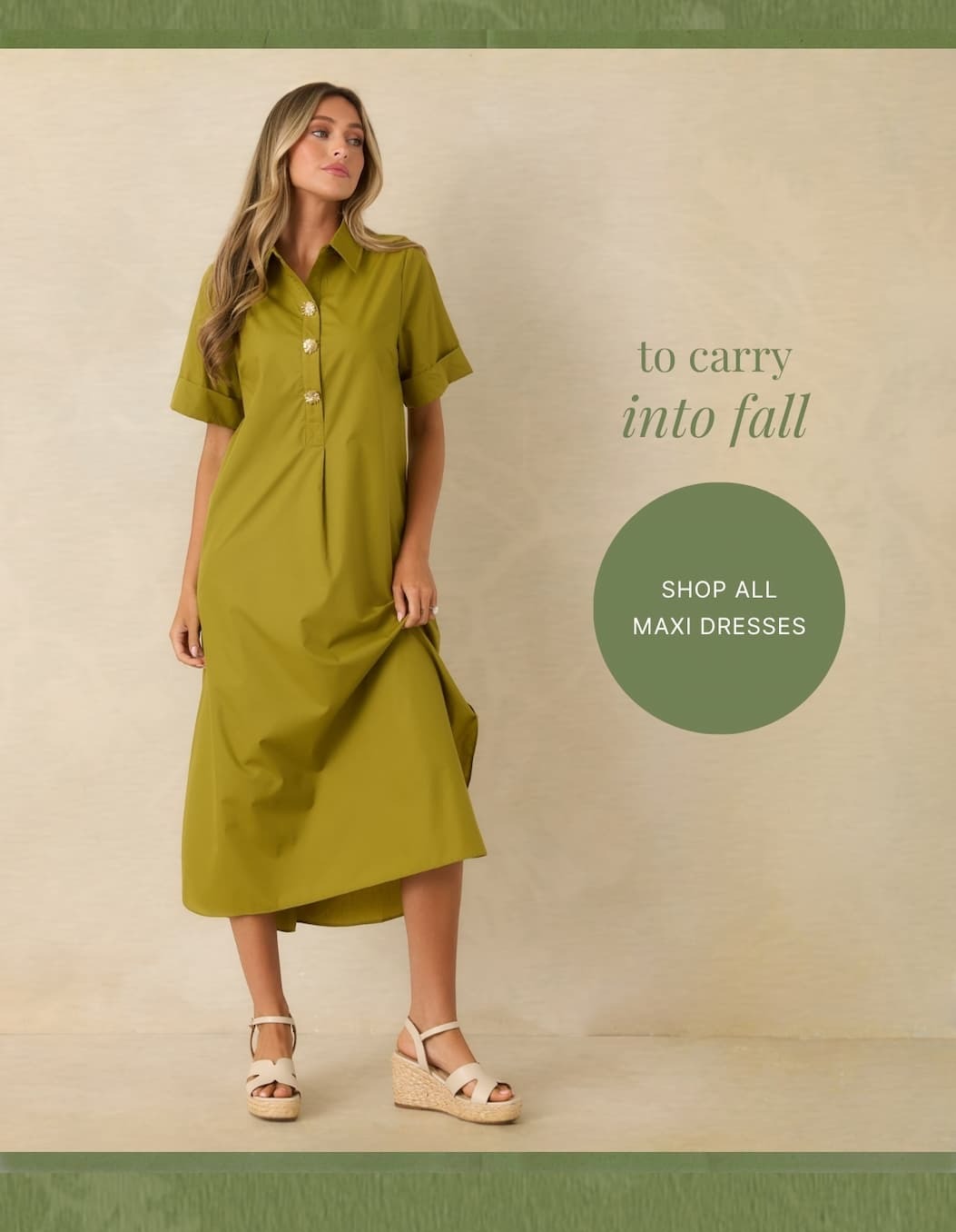 "To carry into fall. Shop All Maxi Dresses."