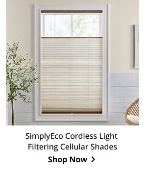 SimplyEco Cordless Light Filtering Cellular Shades | Shop Now >