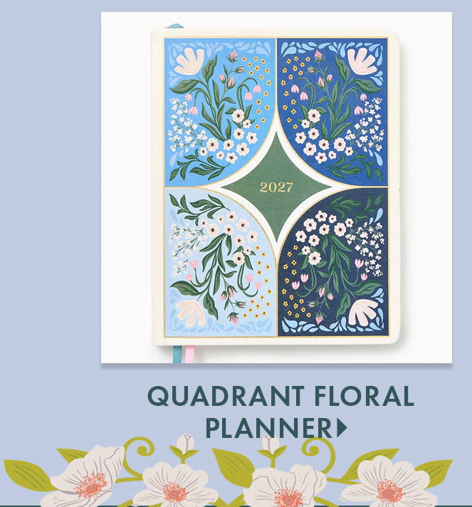 2026-2027 Paper Source Quadrant Floral Weekly Desk Planner