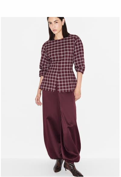 JANEY RUCHE SLEEVE TOP