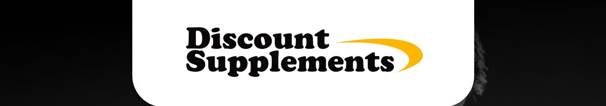 Discount Supplements logo on a black background.