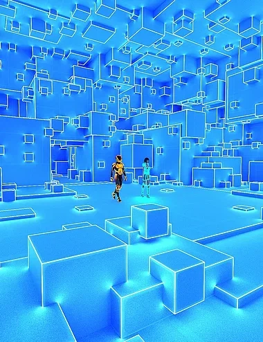Cyberspace Blue Square Zone