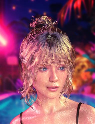 dForce FE Wet Up-do Strand-Based Hair for Genesis 9, 8 and 8.1