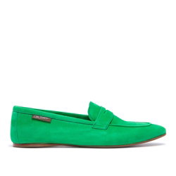 Emarlie Green Suede Penny Loafers