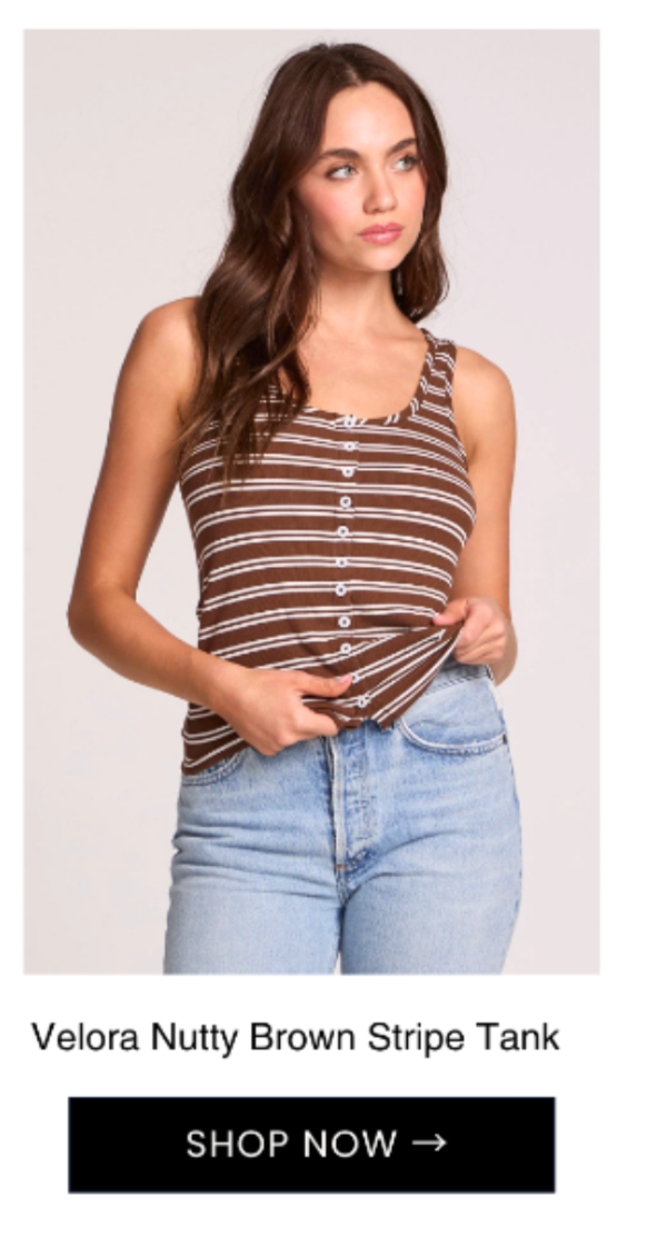 Velora Nutty Brown Stripe Tank