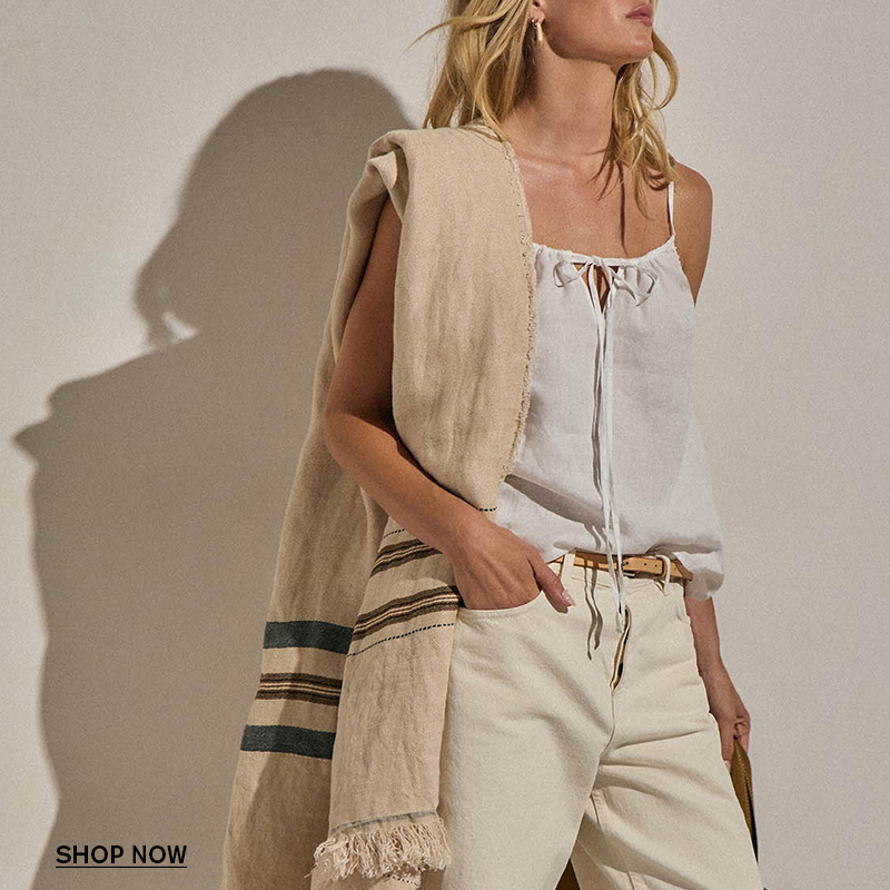 WOMEN'S LINEN STRAPPY TIE CAMI
