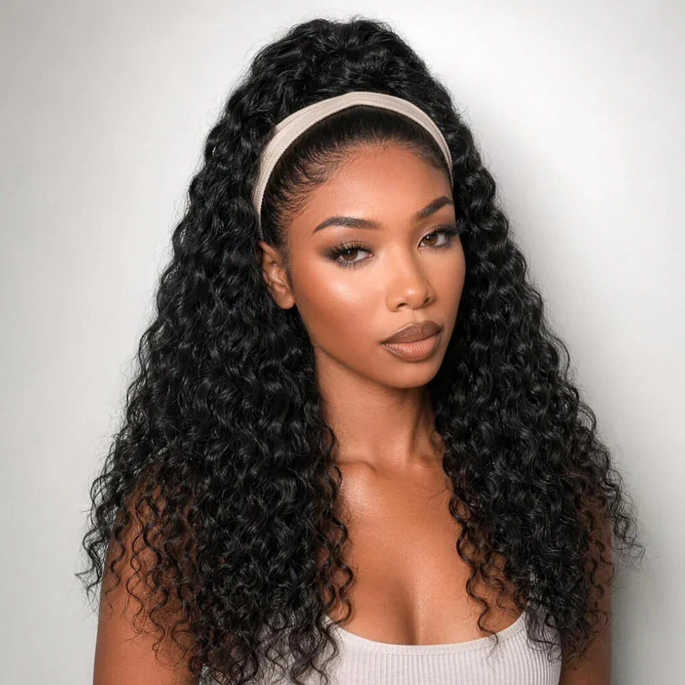$100 OFF Code: MS100|Megalook 250% Super Dense Water Wave/Afro Kinky Curly Ponytail 100% Human Hair Extensions With Invisi Drawstring