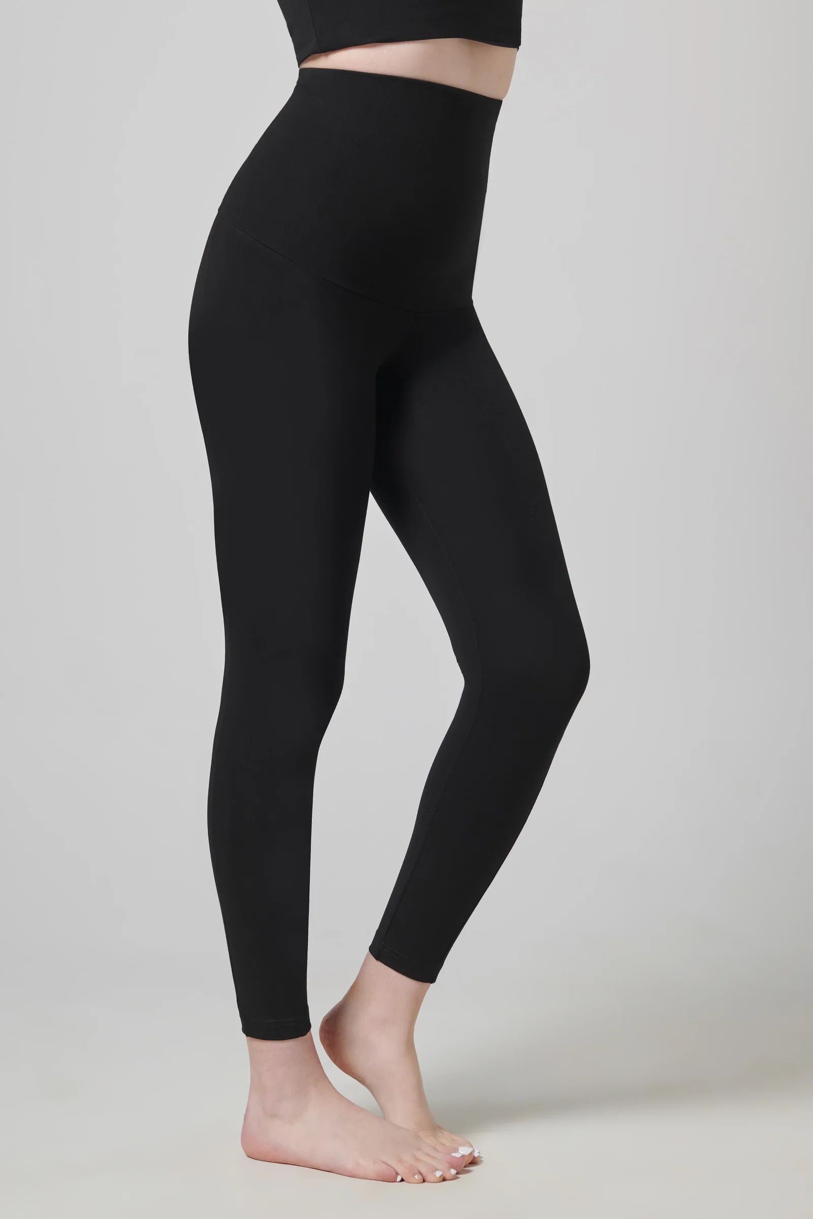 Image of Extra Strong Compression Tummy Control High Waisted Leggings with Egyptian Cotton Black