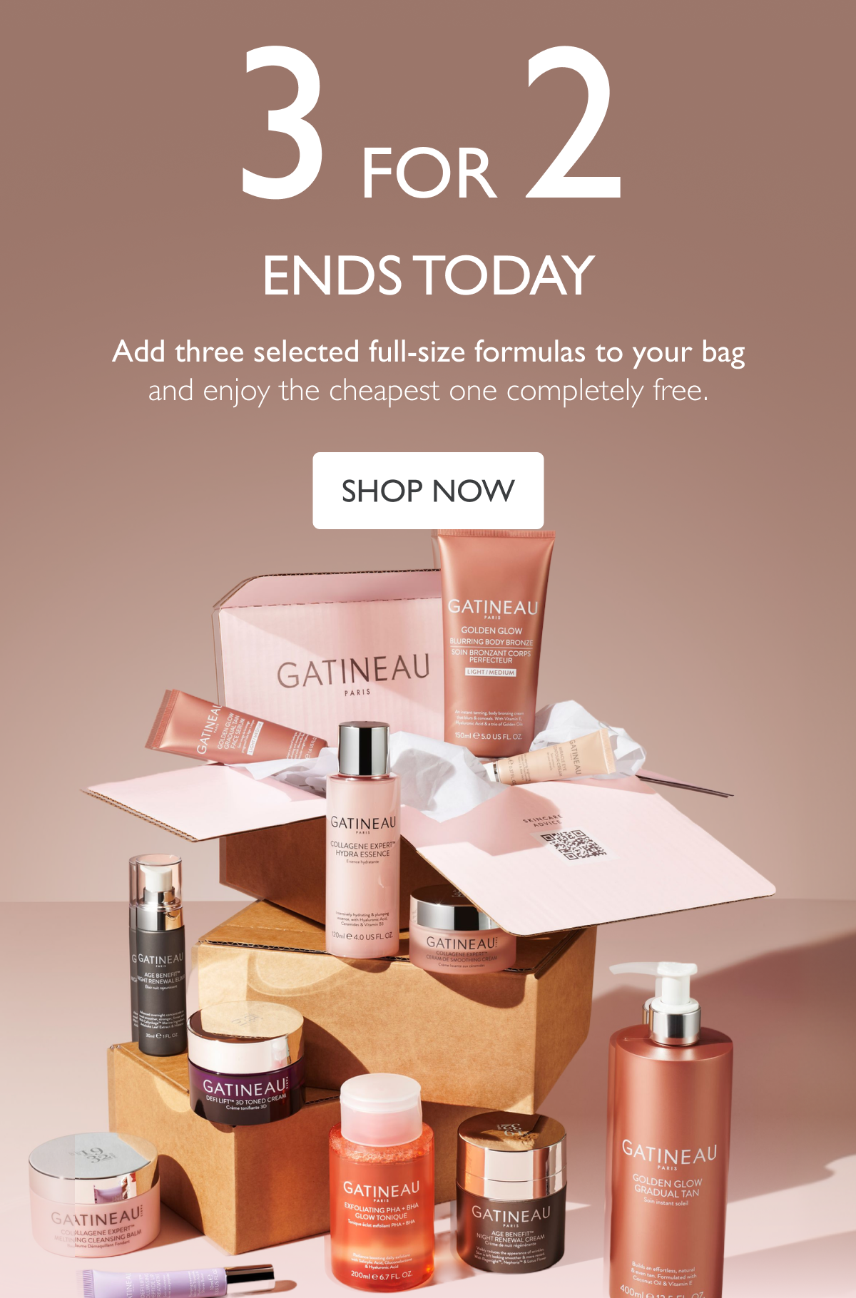 3 FOR 2 - ENDS TODAY