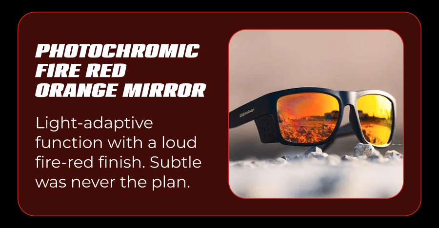 Photochromic Fire Red Orange Mirror