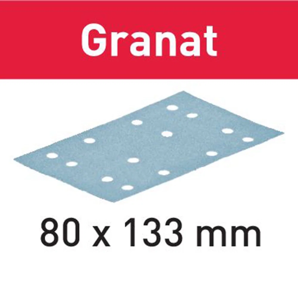40-Grit 80x133mm Festool Granat Abrasive Sheets, 10-Pack (497127)