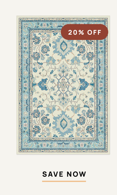 Calabria Cream & Light Blue Rug