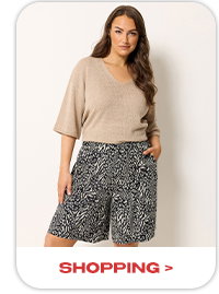 YOURS Short noir à imprimé animal