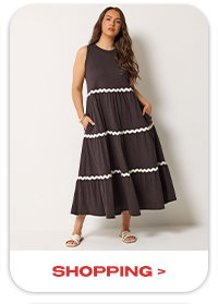 YOURS Robe longue marron chocolat avec bordure à motif tourbillon