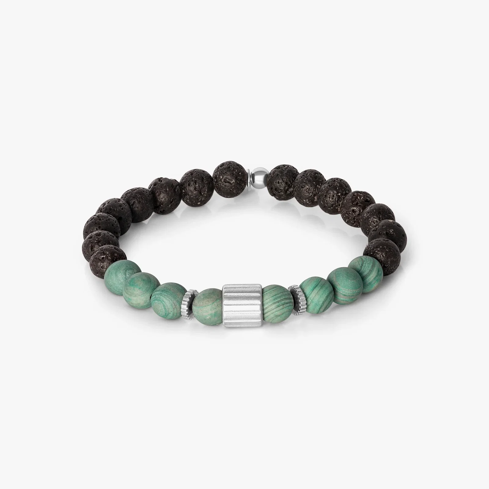 Image of Rigato Lava Beaded Bracelet in Green Jasper