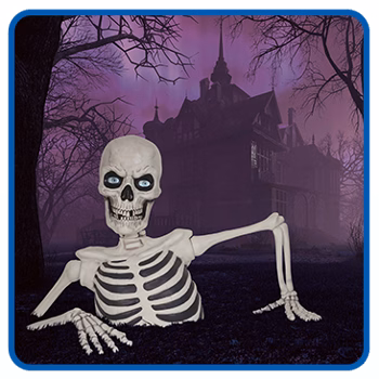 62-inch Giant Ground Breaking Skeleton with LCD Eyes and Sound