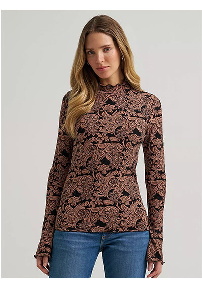 Women's Mock Neck Knit Blouse