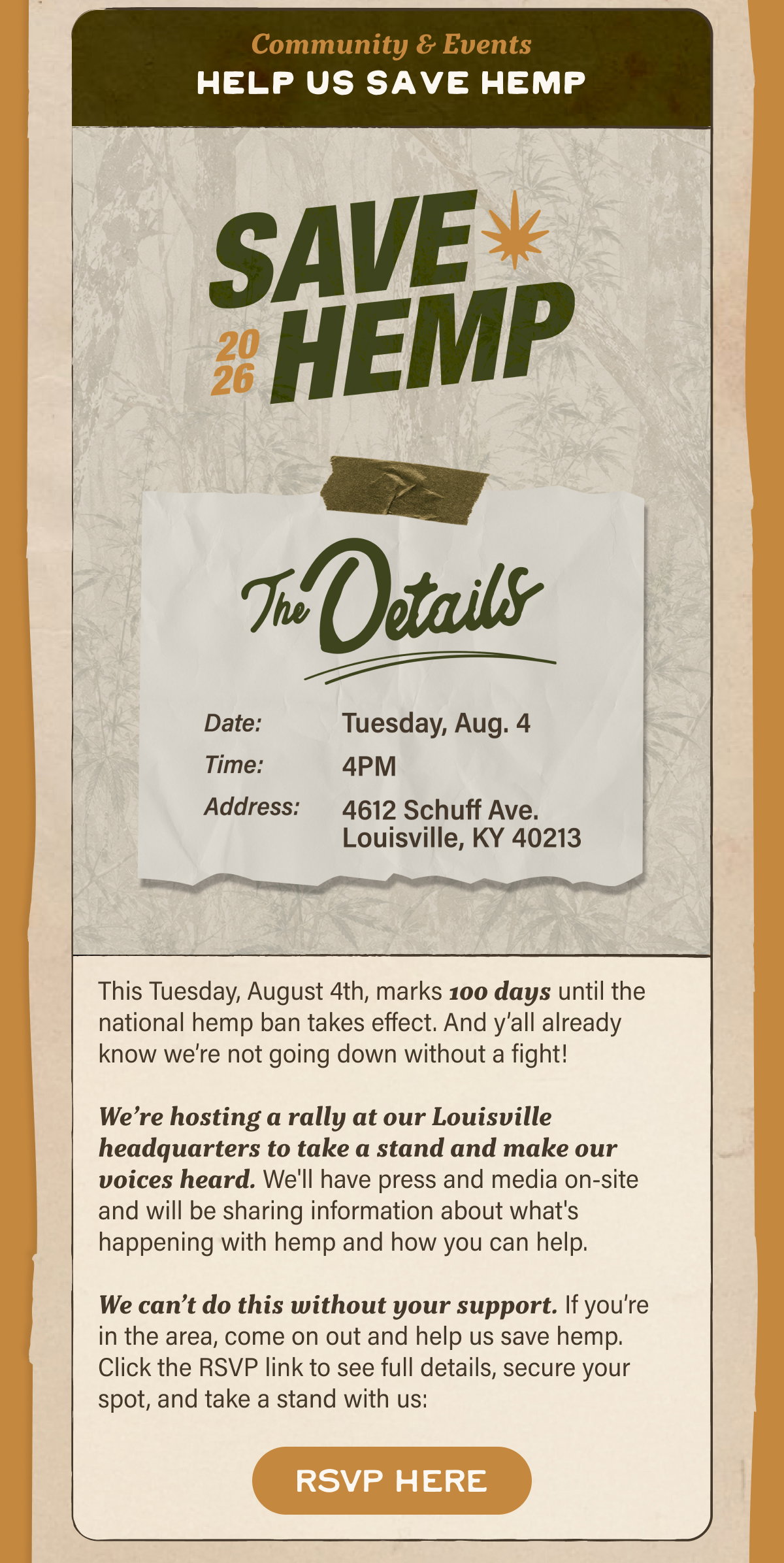 Come Help Us Save Hemp!