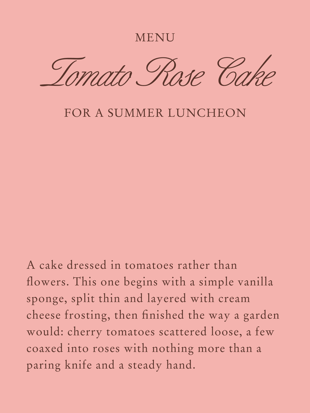 The menu 
