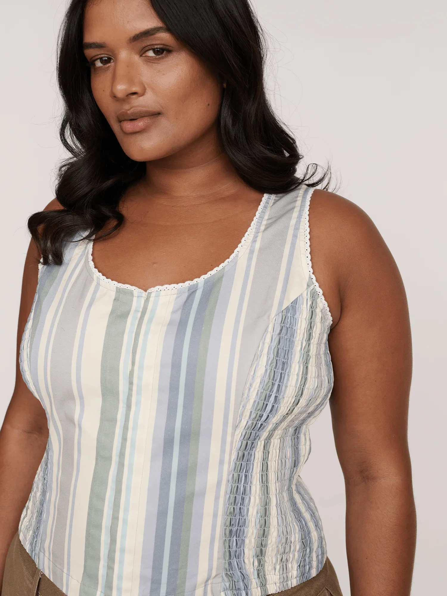 Image of Super Stripey Hook And Eye Top