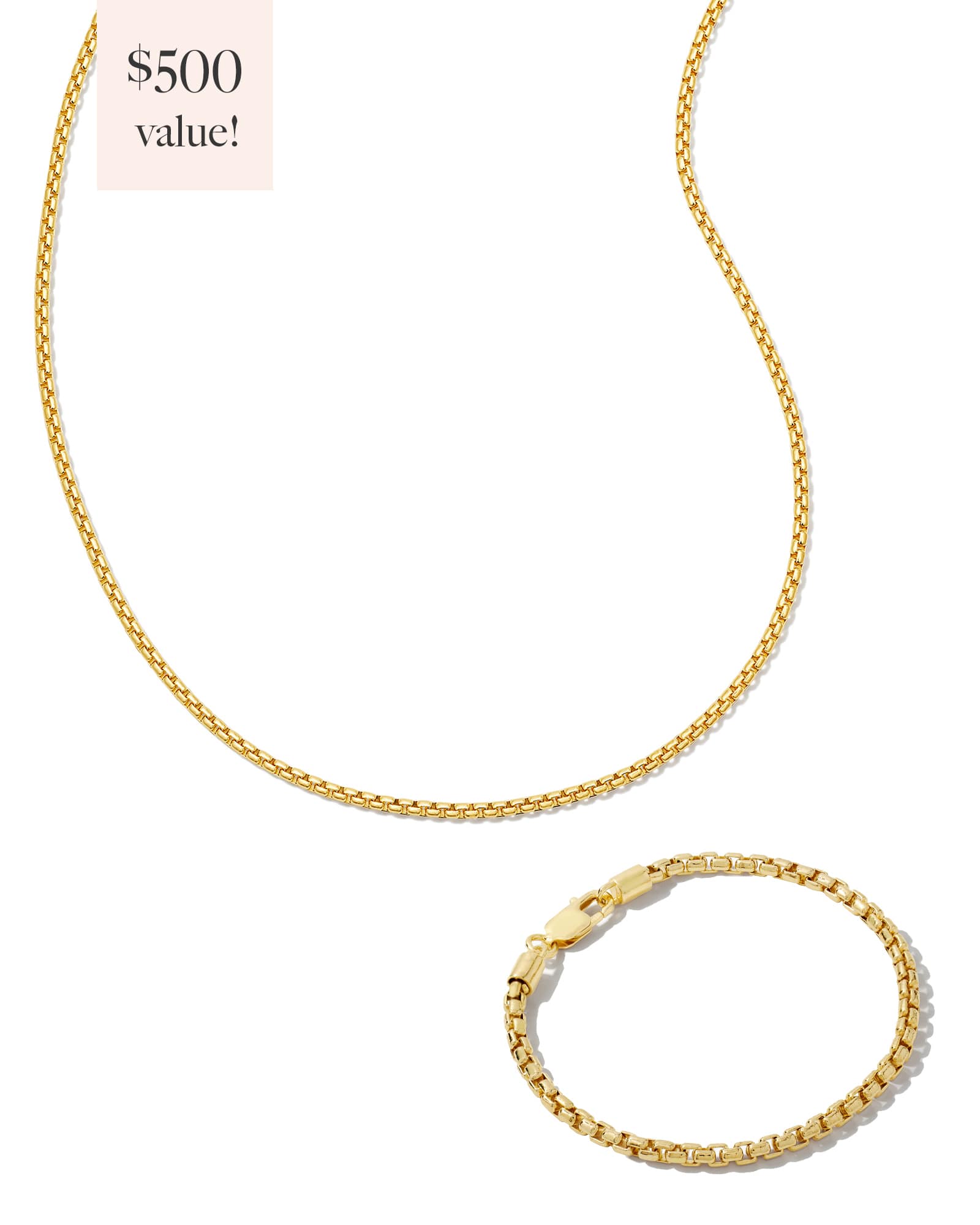 Image of Kendra Scott Beck Box Chain Gift Set of 2 in 18k Yellow Gold Vermeil Necklace | Metal