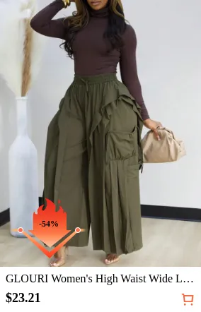 GLOURI Women s High Waist Wide Leg...