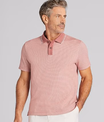 Awearness Kenneth Cole Slim Fit Grid Jacquard Polo