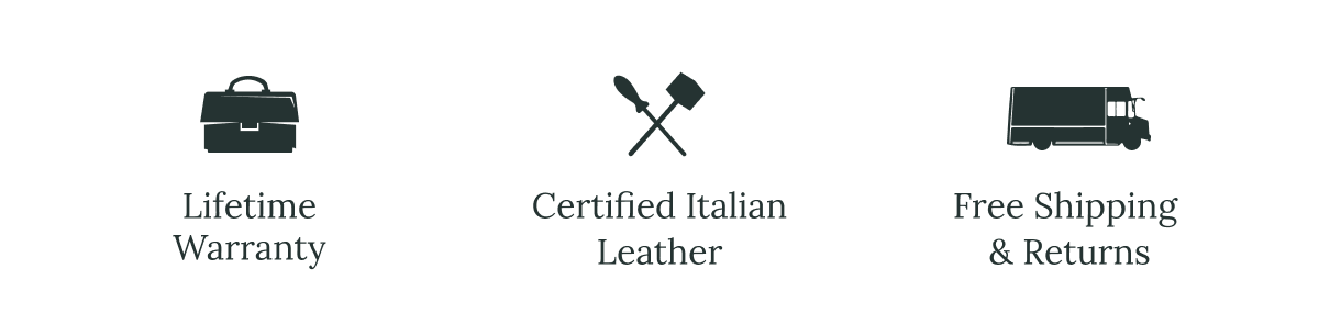 lifetime warranty | certified italian leather | free shipping & returns