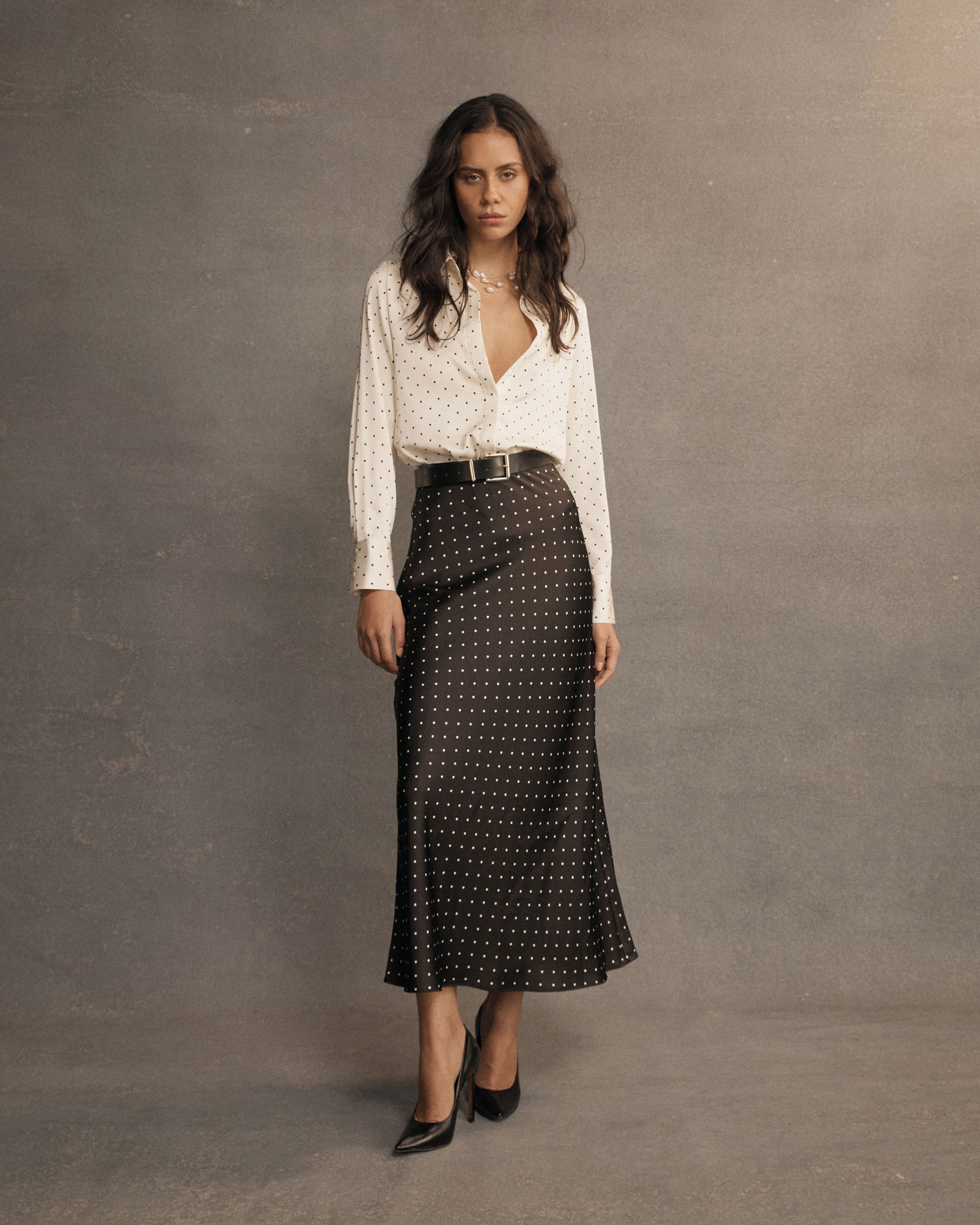 Image of Courtney Bias Satin Skirt