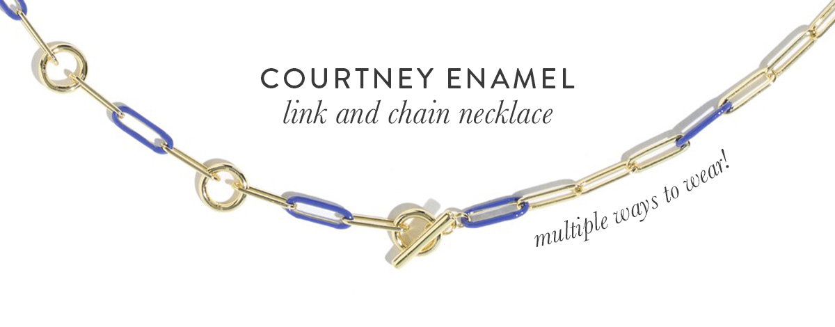 Courtney enamel link and chain necklace