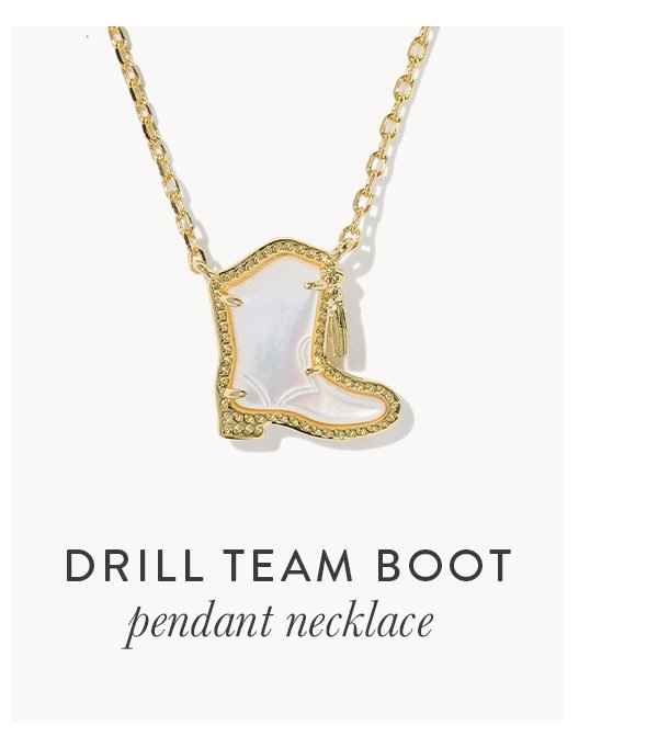Drill team boot pendant necklace