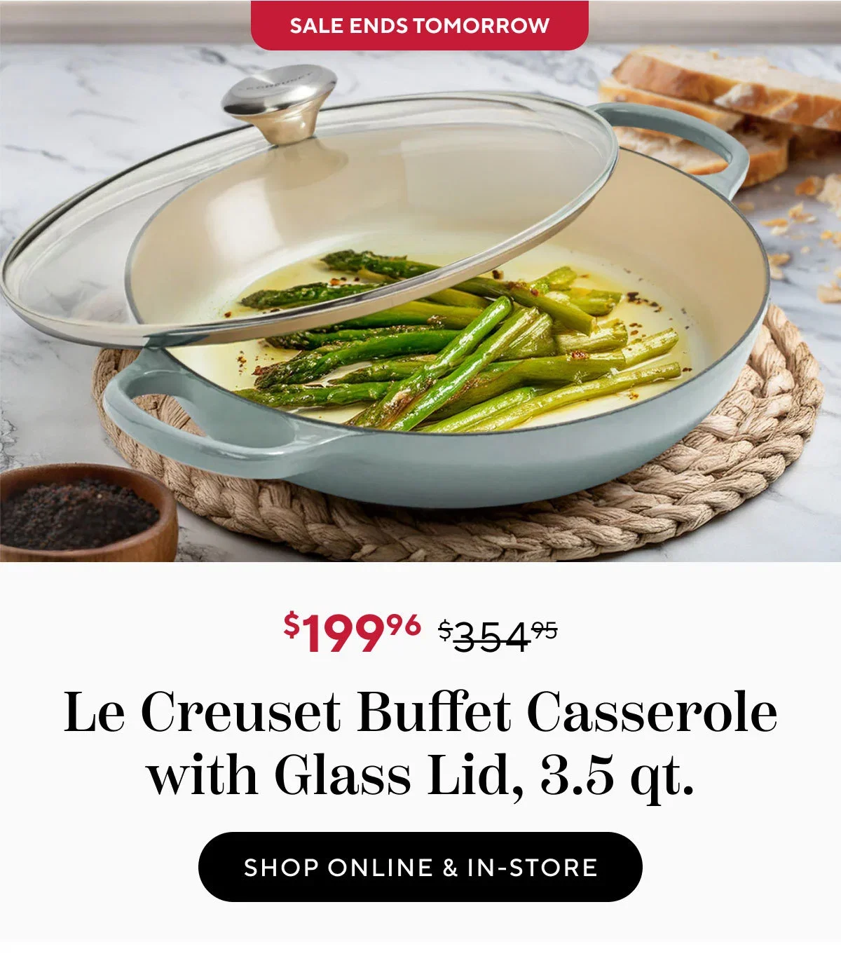  Le Creuset Buffet Casserole with Glass Lid, 3.5 qt.