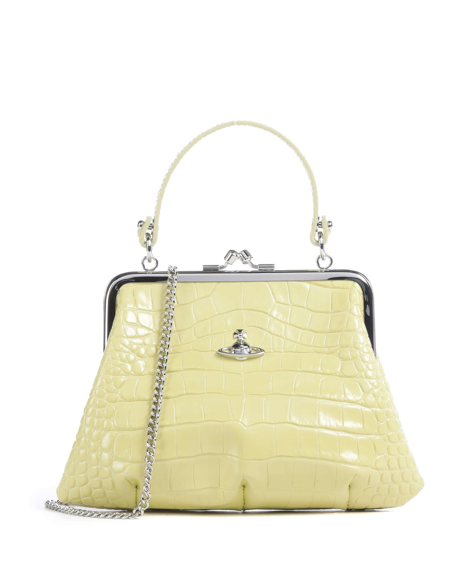 Vivienne Westwood Granny Frame Embossed Croc Handbag embossed calfskin
