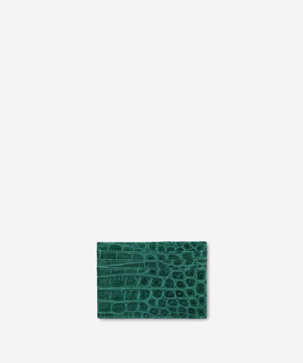 Slim Card Case Emerald Crocodile