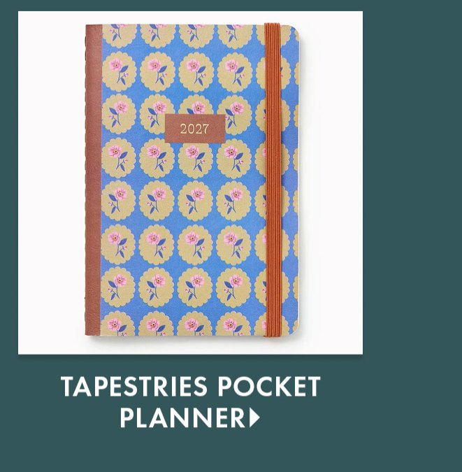2026-2027 Paper Source Tapestries Monthly Pocket Planner