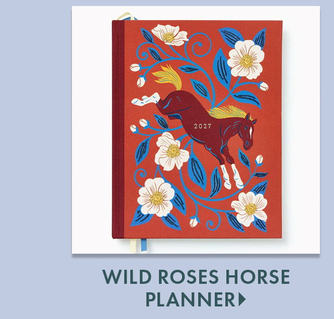 2026-2027 Paper Source Wild Roses Horse Weekly Desk Planner