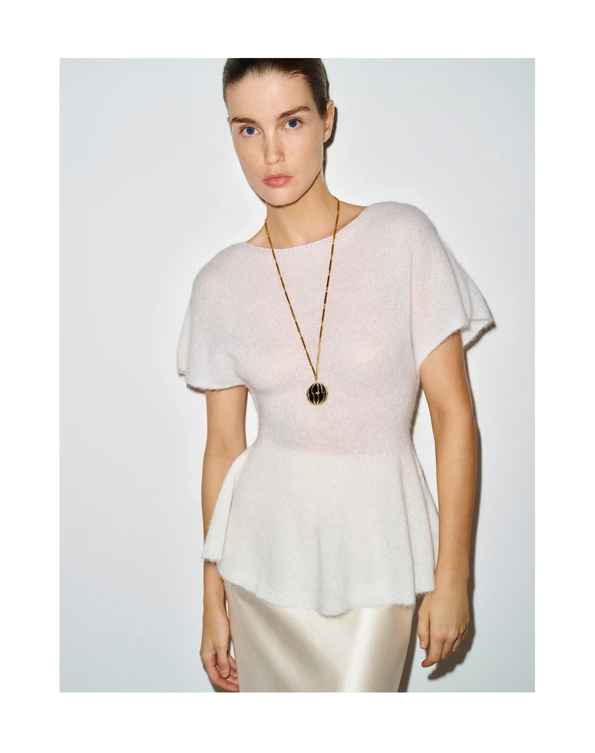 Anna Alpaca Peplum Sweater Top