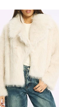 Beige Faux Fur Jacket