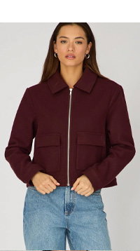 Red Zip Front Jacket