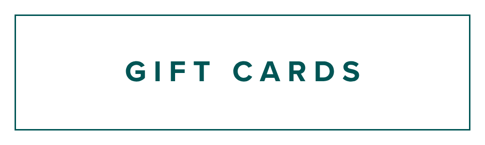 Teal box with teal 'gift cards' text inside