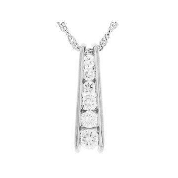 White Lab-Grown Diamond G-H SI Rhodium Over Sterling Silver Pendant With Chain 0.60ctw