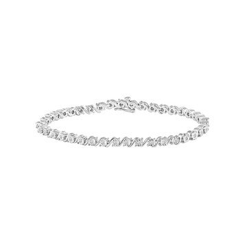White Diamond Sterling Silver Tennis Bracelet 0.33ctw