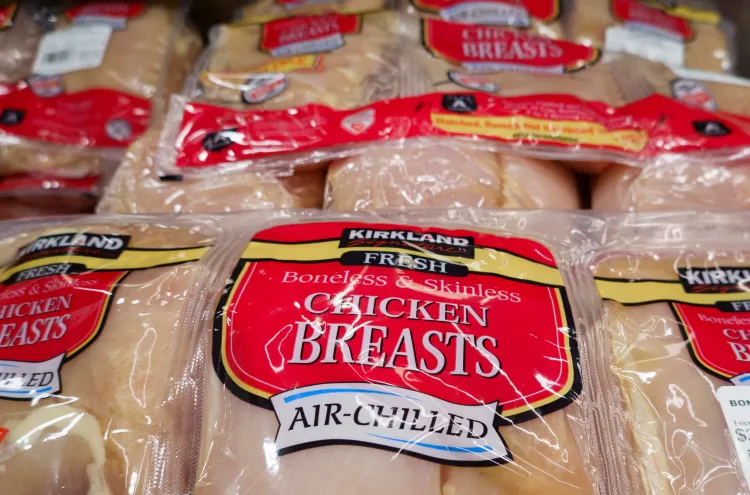 Packages of chicken breasts at a Costco Wholesale store in San Diego, California. Kevin Carter/Getty Images