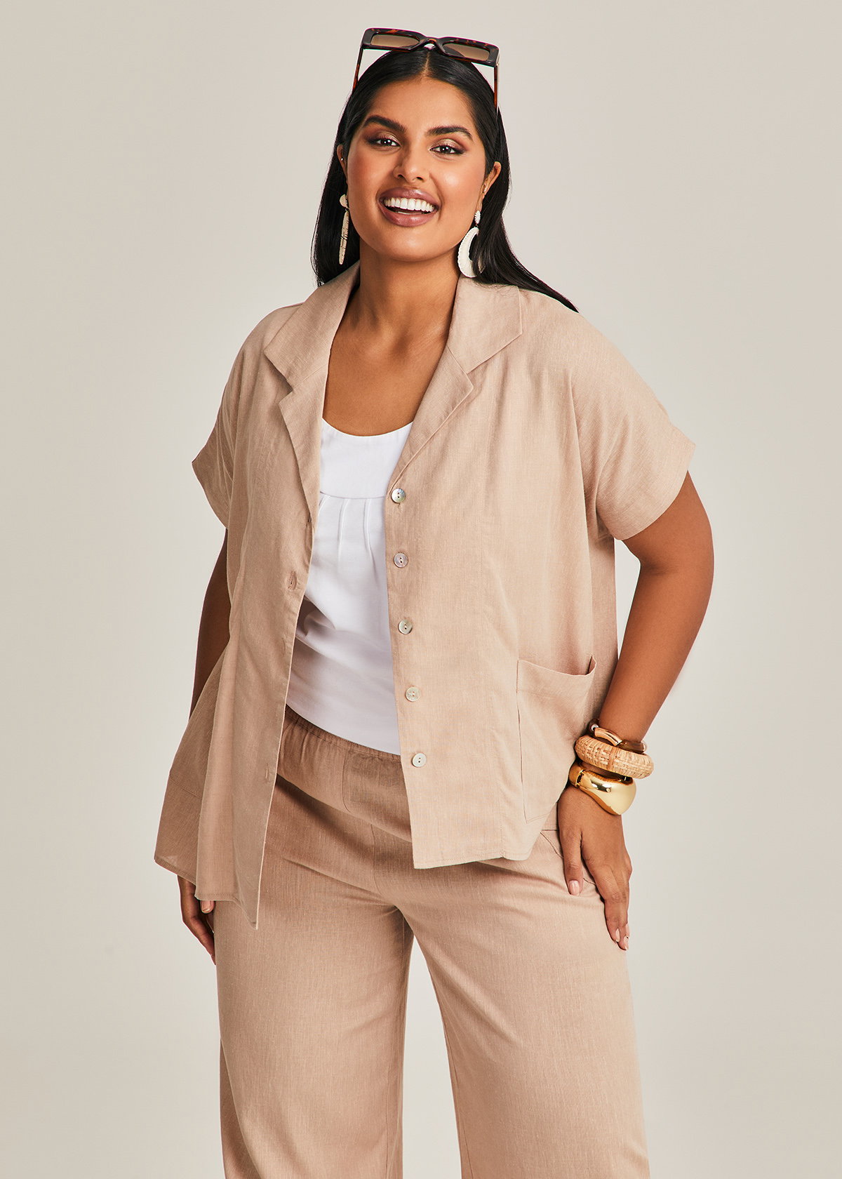 Patch Pocket Linen Bamboo Jacket