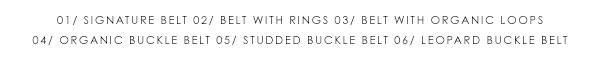 Names of our belts corresponding to the above images of each.
