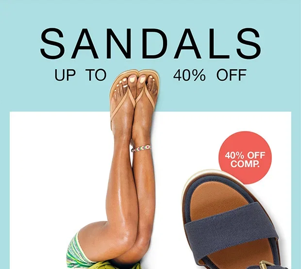 Sandals Up To 40% Off