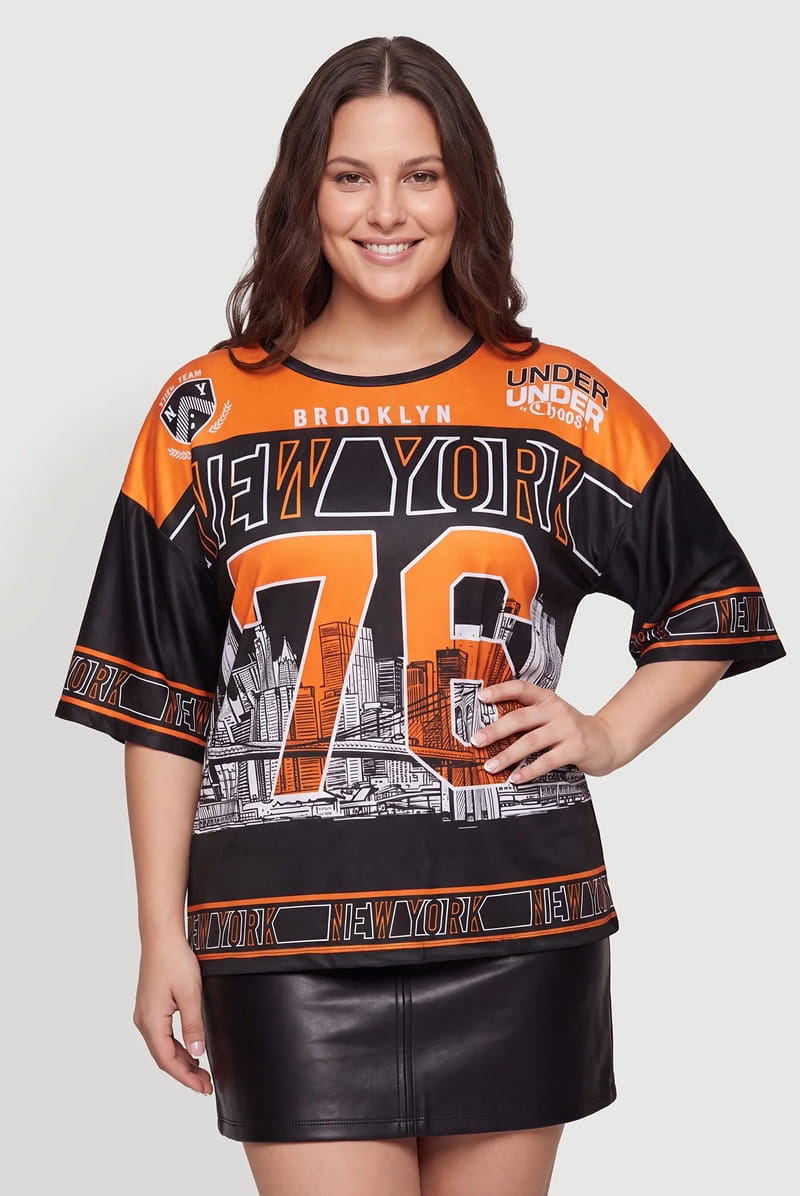 Shop Plus Size Brooklyn New York 76 Graphic Top