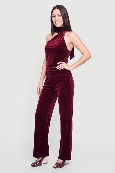 Shop Velvet Wide Leg Pull On Pants